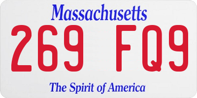 MA license plate 269FQ9
