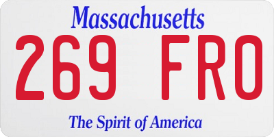 MA license plate 269FR0