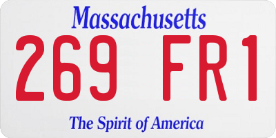 MA license plate 269FR1