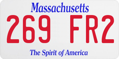 MA license plate 269FR2