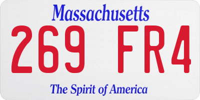 MA license plate 269FR4