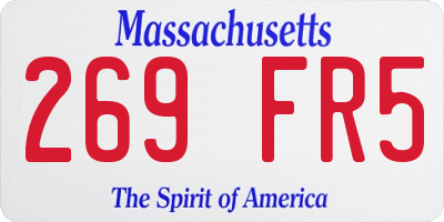 MA license plate 269FR5