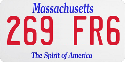 MA license plate 269FR6