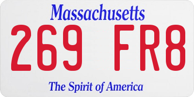 MA license plate 269FR8