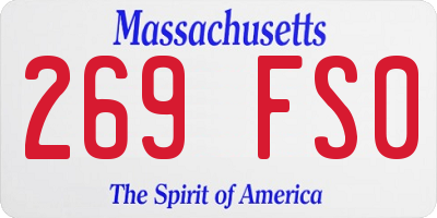 MA license plate 269FS0