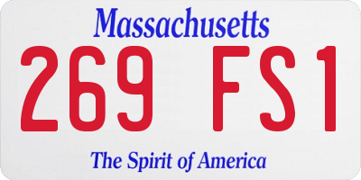 MA license plate 269FS1