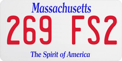 MA license plate 269FS2