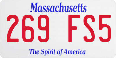 MA license plate 269FS5