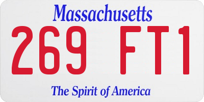MA license plate 269FT1