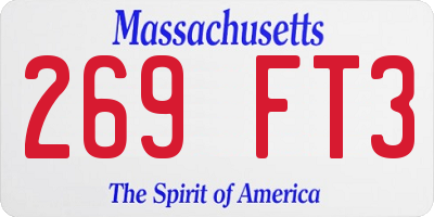 MA license plate 269FT3