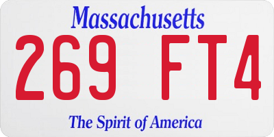 MA license plate 269FT4