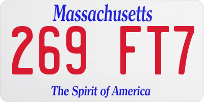 MA license plate 269FT7