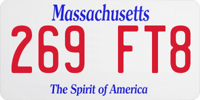 MA license plate 269FT8