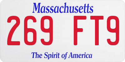 MA license plate 269FT9
