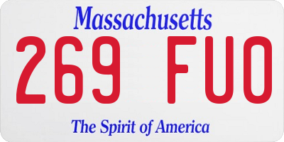 MA license plate 269FU0