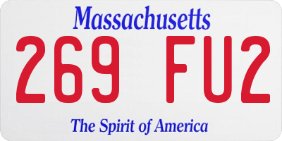 MA license plate 269FU2