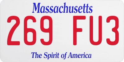 MA license plate 269FU3
