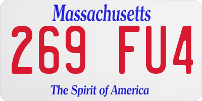 MA license plate 269FU4