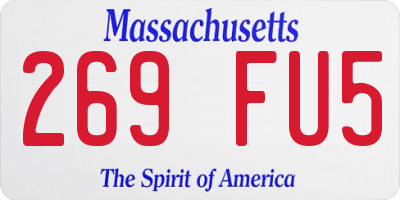 MA license plate 269FU5