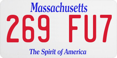 MA license plate 269FU7