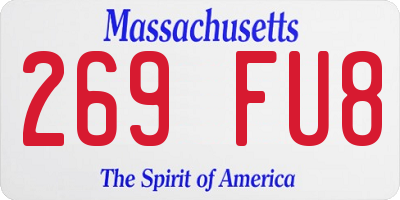 MA license plate 269FU8