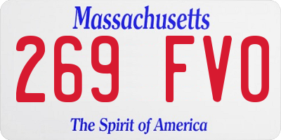 MA license plate 269FV0