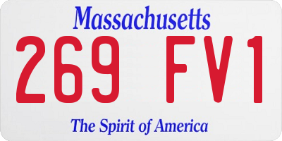 MA license plate 269FV1