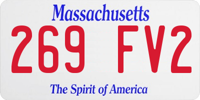 MA license plate 269FV2