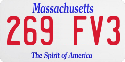MA license plate 269FV3