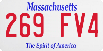 MA license plate 269FV4