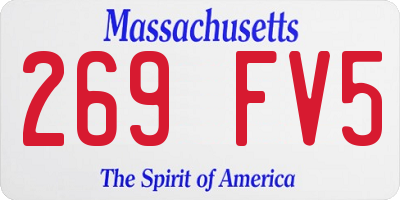 MA license plate 269FV5