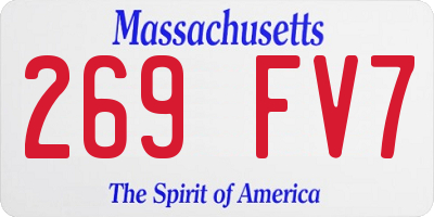 MA license plate 269FV7