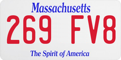 MA license plate 269FV8