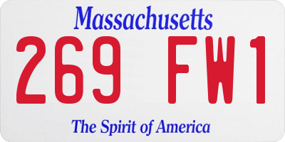 MA license plate 269FW1