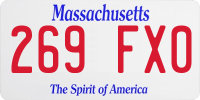 MA license plate 269FX0