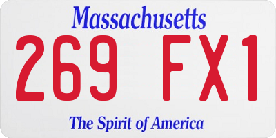 MA license plate 269FX1