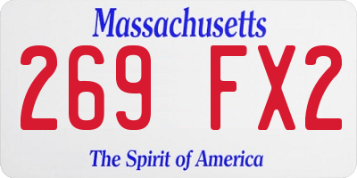 MA license plate 269FX2