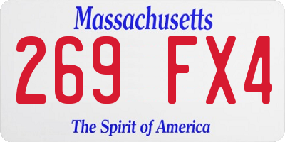 MA license plate 269FX4