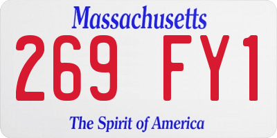 MA license plate 269FY1