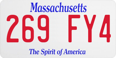 MA license plate 269FY4