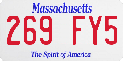 MA license plate 269FY5