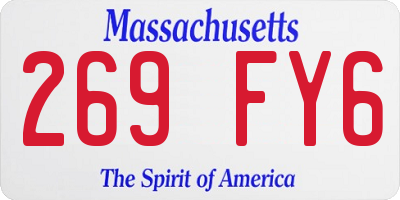 MA license plate 269FY6