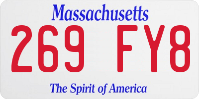 MA license plate 269FY8