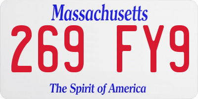 MA license plate 269FY9