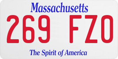MA license plate 269FZ0