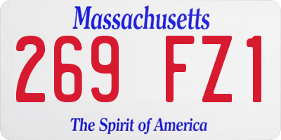 MA license plate 269FZ1