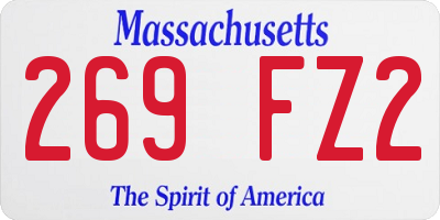 MA license plate 269FZ2