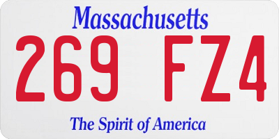 MA license plate 269FZ4