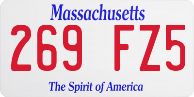 MA license plate 269FZ5