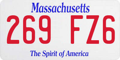 MA license plate 269FZ6